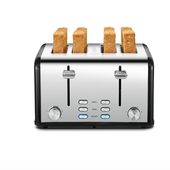 Toaster 4 Slice, Geek Chef Stainless Steel Toaster with Extra Wide Slots, 4 Slot - Picture 9 of 14